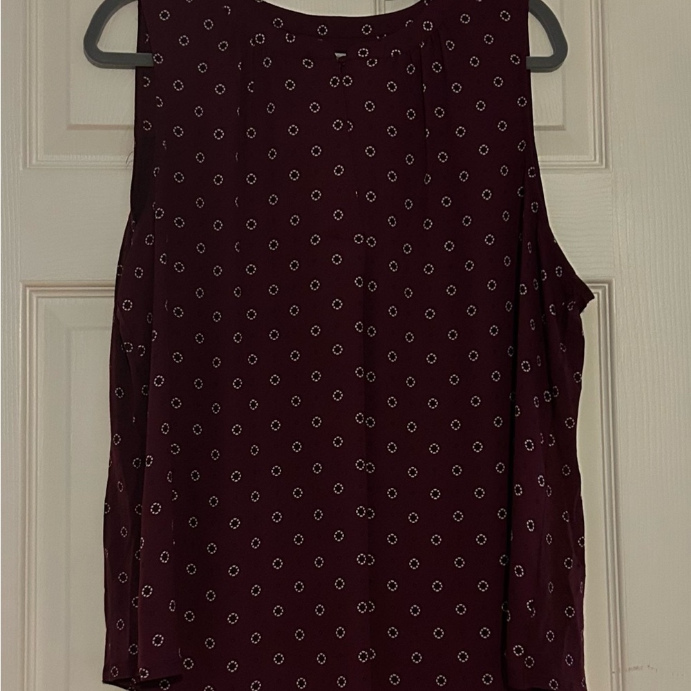 croft & barrow Wine Sleeveless Dot-Print Camisole
